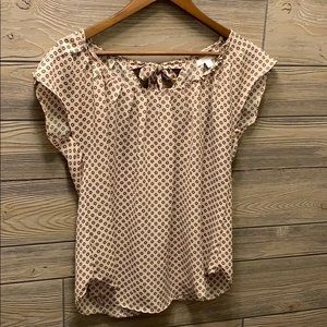 Lauren Conrad Medium Pink Floral Blouse